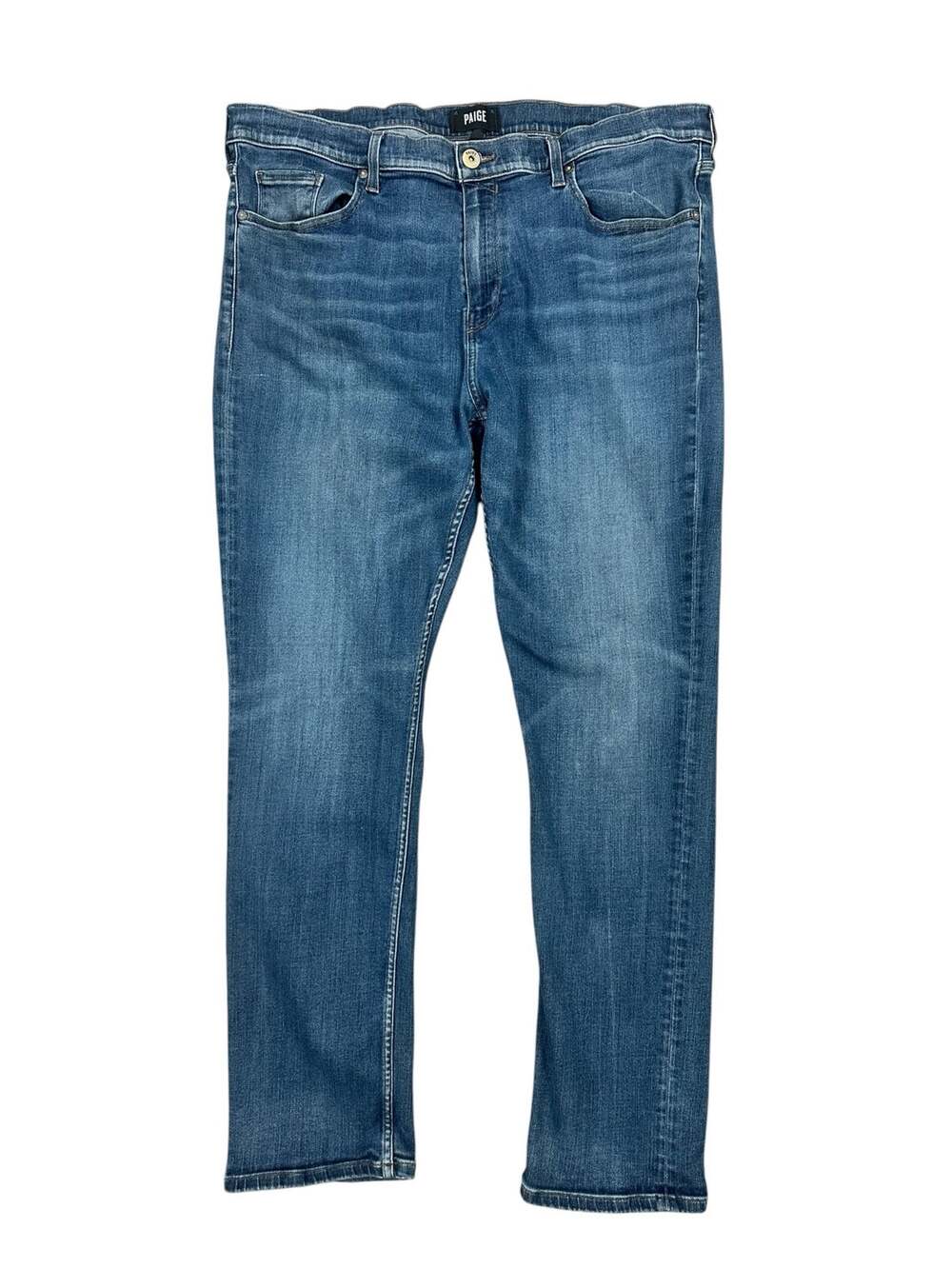 Paige Federal Slim Straight Warwick Jeans Warwick Blue — Size 40